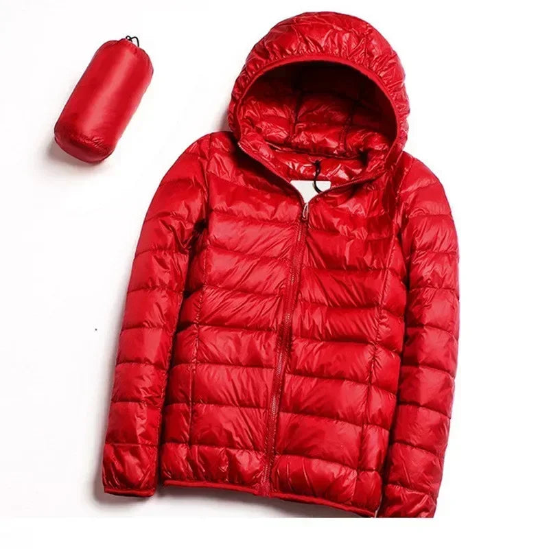 Plus Size 7xl 6xl 5xl Fall Women's Lightweight Water-Resistant Packable Hooded Jackets Autumn Winter Warm Female Down Coats