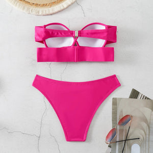 2024 Woman Separate Swimsuit Beach Outfits High Waist Sexy Bikini Set 2 Pieces Plus Size Bathing Suit Feminine Women's Swimwear