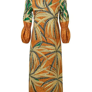 Plus Size 5XL VONDA Bohemian Party Dress Women Printed Puff Sleeve Dresses Oversized Vestidos 2024 Casual Loose Vintage Sundress