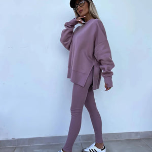 Women Tracksuit Sports Two Piece Set Casual Oversized Sweatshirts And Jogger Pants Set Fleece Sports Suits Workout Outfits Set