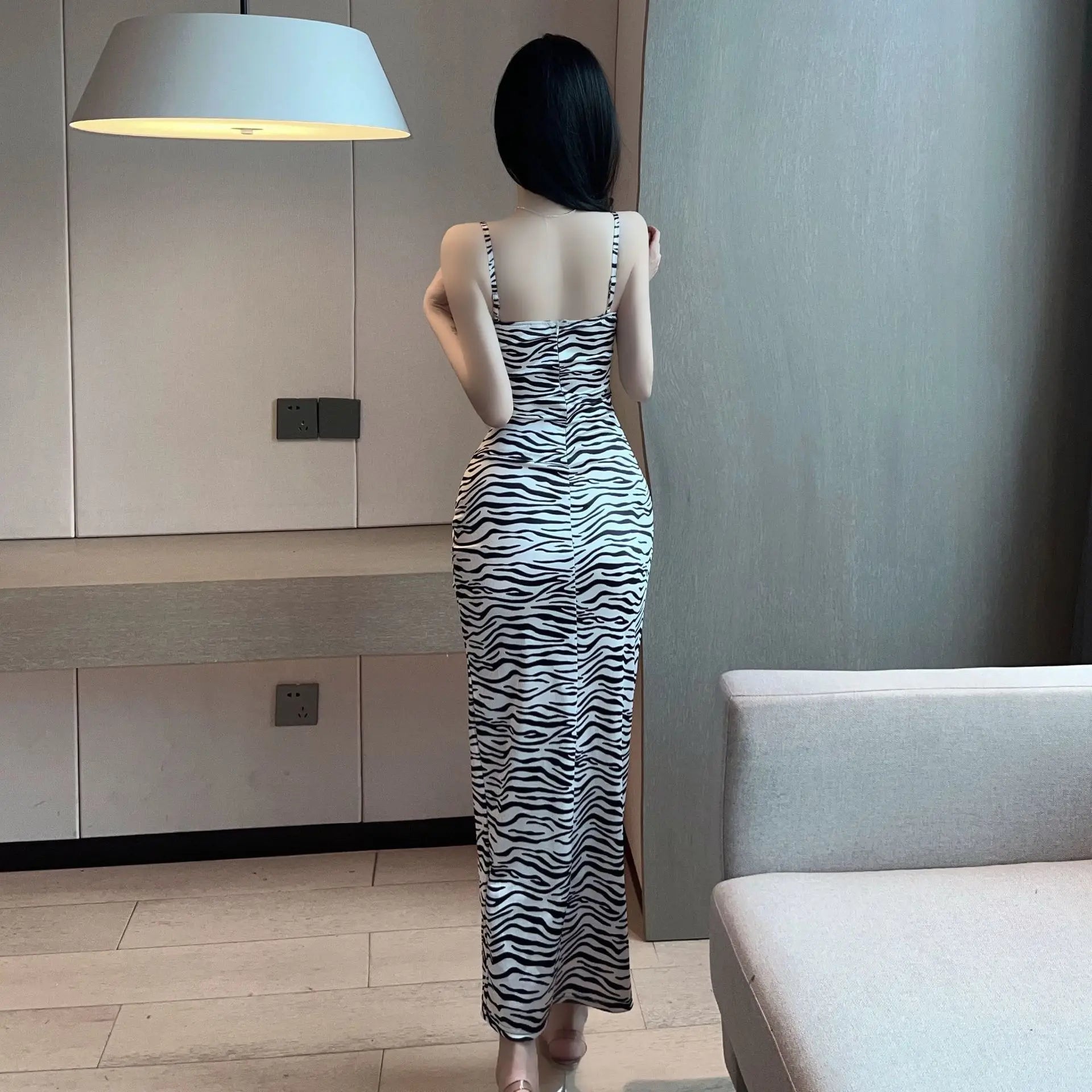 Summer Fashion Women Robe Sexy Sexy Goddess Split Long Dress Elegant Sweet Sexy Korean Women 2023 Spice Girls Dresses Y0XS