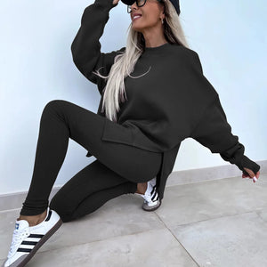 Women Tracksuit Sports Two Piece Set Casual Oversized Sweatshirts And Jogger Pants Set Fleece Sports Suits Workout Outfits Set