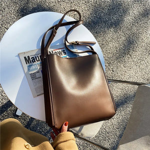 Quality Women Tote Bag Shoulder Leather Handbag 2022 Designer Luxury Totes Large Capacity Solid Color Shopper Bag Women Bolsos