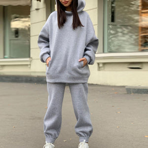 Hoodie pants set Tracksuit Women Outfit Sewing Suits Outfit Two Piece Jogging Set Velour Sweatshirt Hoodie Pants Suit Womens