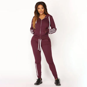 Women Sportswear Two Pieces Set 2023 Autumn Fashion Solid Color Zip Up Sweatshirts Casual Training Jogging Female Outerwear Suit