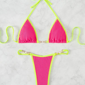 Sexy Halter Micro Bikini 2023 Woman Swimsuit Female Swimwear Women Mini Thong Mujer Bikini Set Brazilian Bathing Suit Beach Wear