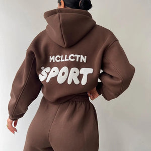 Women Thickened Tracksuit Autumn Winter Warm Hoodies Top Pant Suits Sweatshirts Jogging Pant Outfits Sweatpants 2 Piece Sets