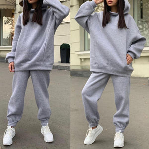 Hoodie pants set Tracksuit Women Outfit Sewing Suits Outfit Two Piece Jogging Set Velour Sweatshirt Hoodie Pants Suit Womens