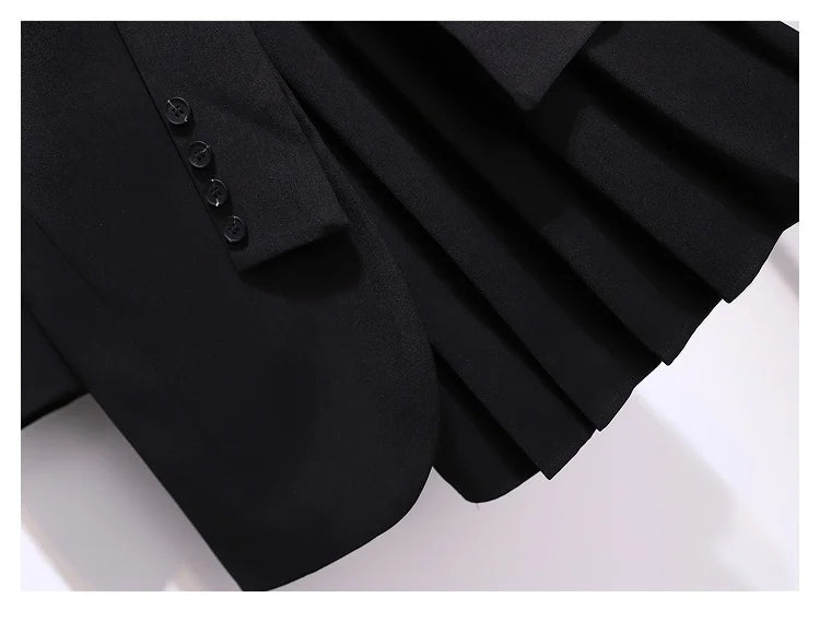 2022 Spring Slim Blazer Dress Office Lady New Casual Button Belt Mini Dresses Women's Elegant Fashion Solid Color Party Vestidos