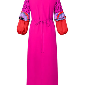 Plus Size 5XL VONDA Summer Dress Women Bohemian Party Sundress 2024 Casual Long Puff Sleeve Crew Neck Robe Femme Vestido