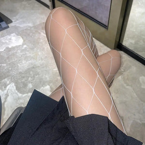 Hot Selling Summer Lolita Fishnet  Body Stockings Fish Net Pantyhose Mesh Nylon Tights Lingerie Skin JK Fishnet Waist Hosiery