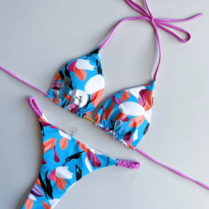 2024 Women Bikini suit Sexy Strap Printed Swimsuit