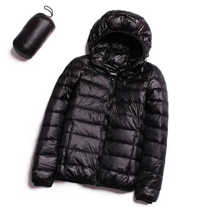 Plus Size 7xl 6xl 5xl Fall Women's Lightweight Water-Resistant Packable Hooded Jackets Autumn Winter Warm Female Down Coats