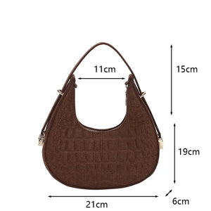 Fashion Luxury Design Felt Shoulder Hobo Bag Women Clutch Handbag Purse Female Solid Color Underarm Bag Small Shopper Tote