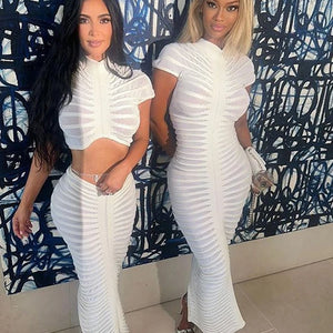 Cnyishe Sexy Club Knitted Striped Women Long Dresses Patchwork Slim Sheath Solid Casual Streetwear Fashion Robes Vestidos Female