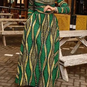 Plus Size 5XL VONDA Maxi Dress 2024 Oversized Women Bohemian Long Sleeve Vintage Printed Sundress Autumn Casual Loose Vestidos