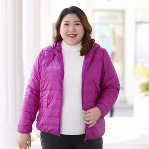 Plus Size 7xl 6xl 5xl Fall Women's Lightweight Water-Resistant Packable Hooded Jackets Autumn Winter Warm Female Down Coats