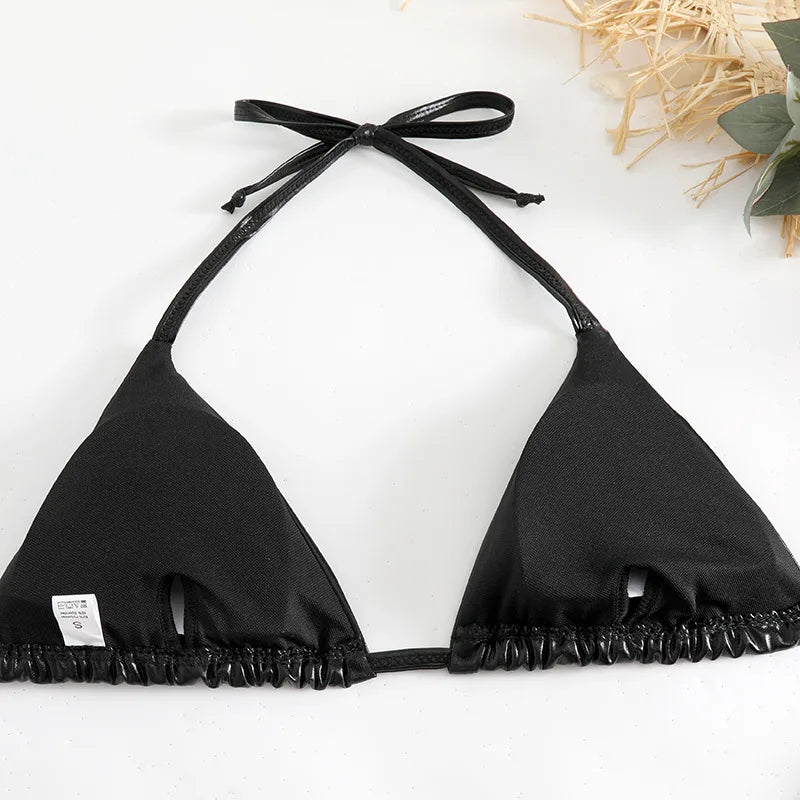 Sexy Brozing Gold Bikinis Sets Women Push Up Micro Bikini Swimsuit 2024 Brazilian Beach Bathing Suit Tie Side Triangle Swimwear