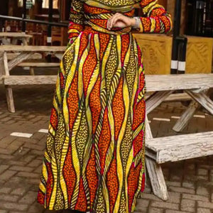 Plus Size 5XL VONDA Maxi Dress 2024 Oversized Women Bohemian Long Sleeve Vintage Printed Sundress Autumn Casual Loose Vestidos