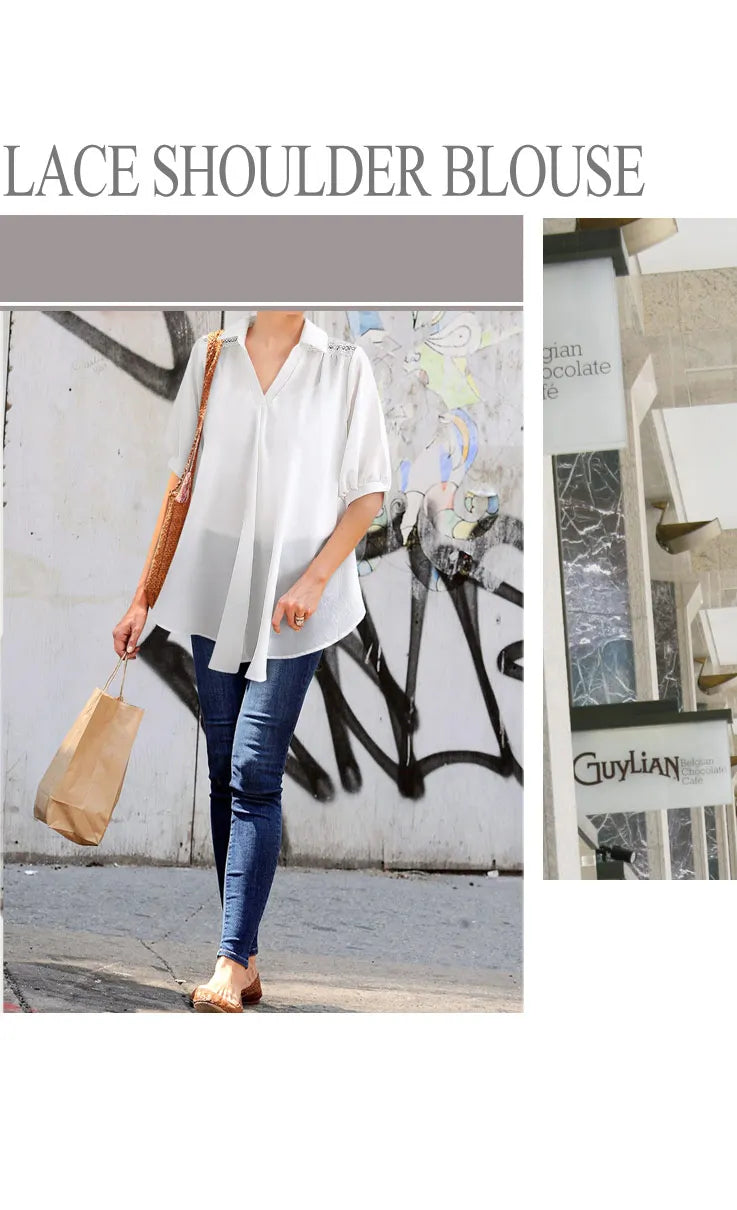 Plus Size 2024 New Clothing Short-Sleeved Women Loose Appear Thin Personality Fashion Double Color Blouses Female Casual K3199