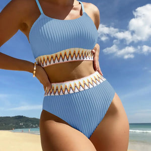 Sexy Bikinis 2024 Women Halter Brazilian Bikini Set Female Pleated Swimsuit New Triangle Swimwear Beach Wear Bathing Suit