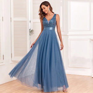 iDress Sexy Prom Bridesmaid Dresses for Women Elegant Mesh Birthday Evening Party Dress Woman Maxi Sequin Summer Dress Vestidos