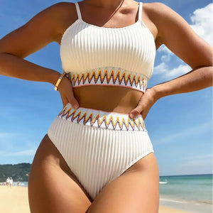 Sexy Bikinis 2024 Women Halter Brazilian Bikini Set Female Pleated Swimsuit New Triangle Swimwear Beach Wear Bathing Suit