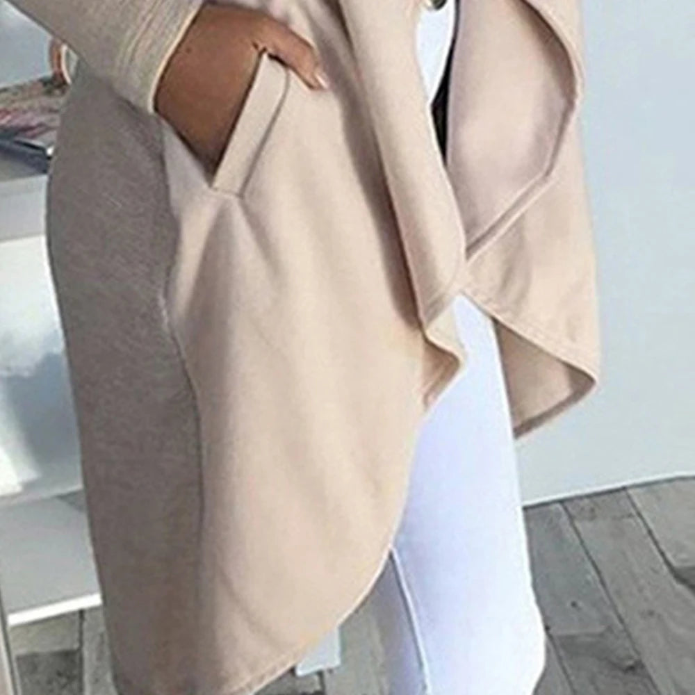 Women's Waterfall Lapel Trench Coat Ladies Cardigan Jacket Outwear Tops Plus Size Clothing Blazer Suit Clothes 2023-2024