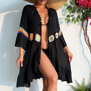 Bohemian Women's Swimsuit Dresses Sexy Beachwear Casual Beach Bathing Suit Cover Up Dress Beach Kimono Cover Ups Beach Dress