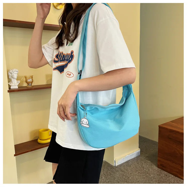 Shoulder Bags Women Solid Harajuku All-match Simple Multifunction Handbags Large Capacity Crossbody Bags for Women Teens Purse