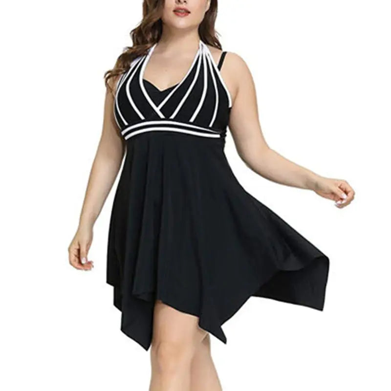 Summer Women's Swimsuit 2024 New Halter Swimdress Plus Size Swimwear Two Piece Tankini Swimsuits