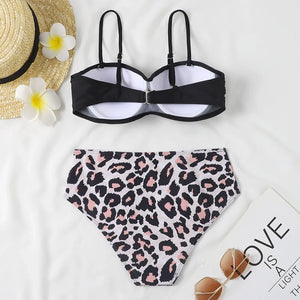 Sexy High Waist Bikinis 2024 New Halter Swimwear Women Swimsuit Female Bikini Set Print Bodysuit Bathing Suit Summer Biquini XXL