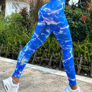 Tie-dye Slim Fit High Waistband Long Active Pants