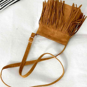 Adored PU Leather Crossbody Bag with Fringe