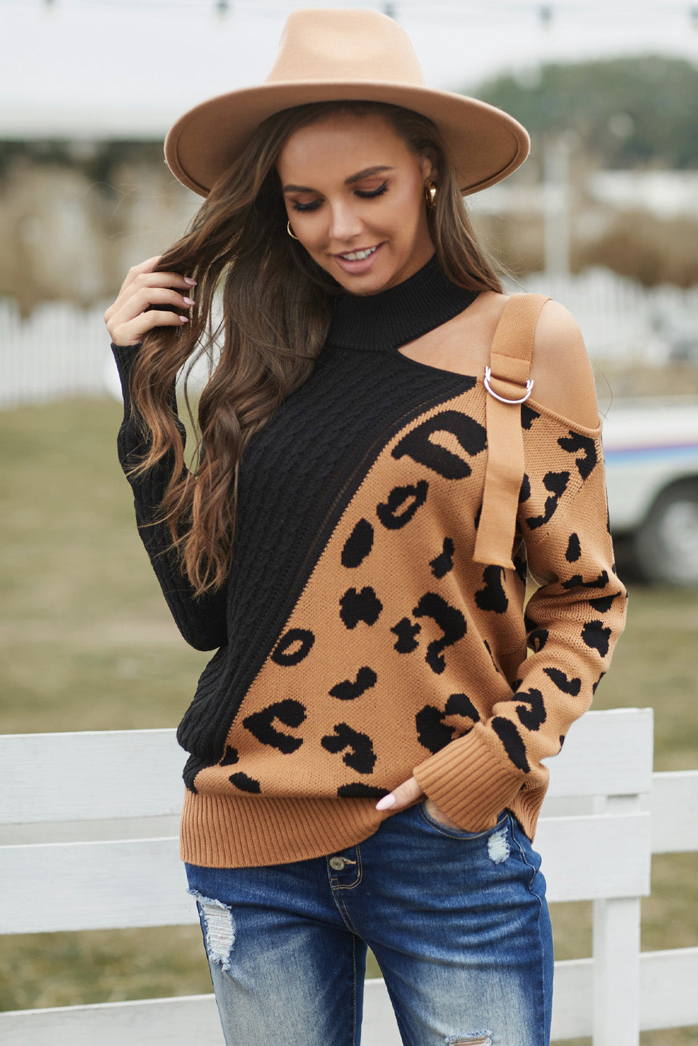 Asymmetrical Buckle Sweater