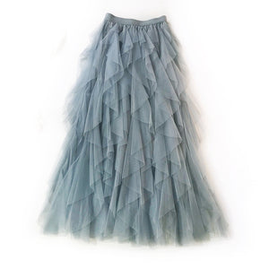 Heavy Craft New Wave Irregular Layering tiered dress Mesh Bubble Skirt High Waist Fairy Dress