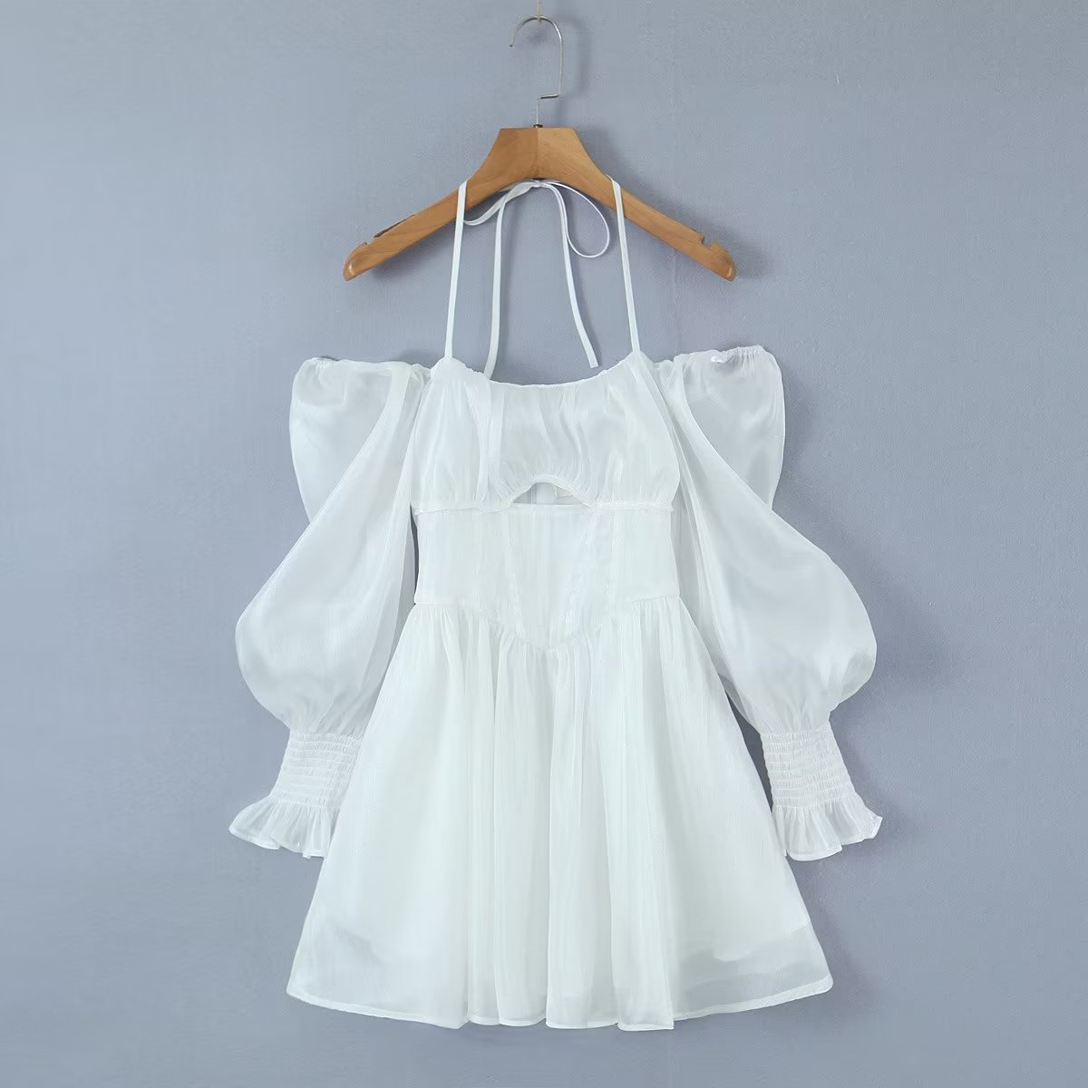 Women White Sexy Tulle Dress Summer Sexy Pleated Tube Top Cami Dress
