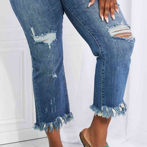 RISEN Full Size Undone Chic Straight Leg Jeans