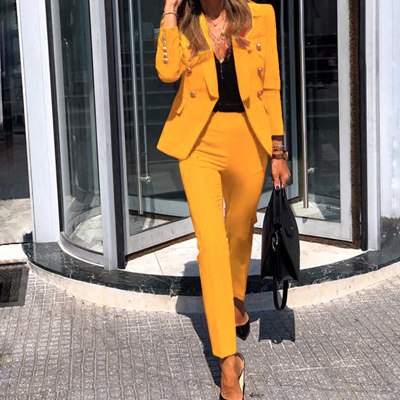 2021 Spring New Women Wear Solid Color Two-Piece Set Casual Suit