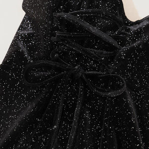 Sequin Lace-Up Mini Dress