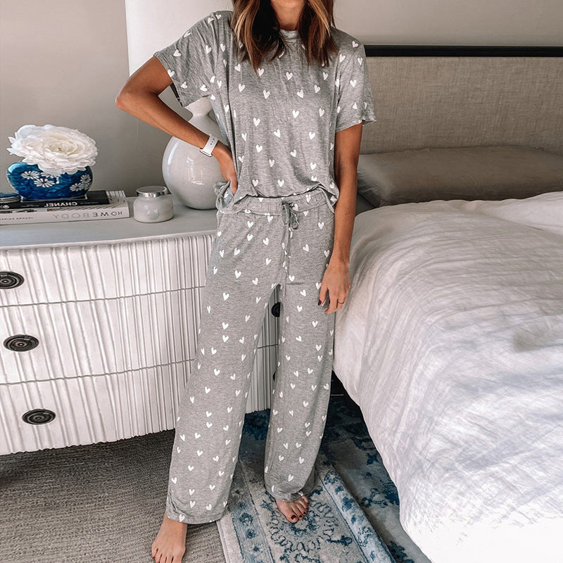 New  Hot  Women Clothing Printed Two-Piece Suit Pajama Set Pajamas