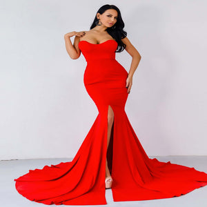 Split Mermaid Hem Floor Length Tube Prom Dress S Split Mermaid Hem Floor Length Tube Prom Dress S