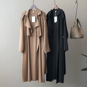 Autumn New Fashion Elegant Long Trench Coat For Women Retro British Style Baggy Coat Women
