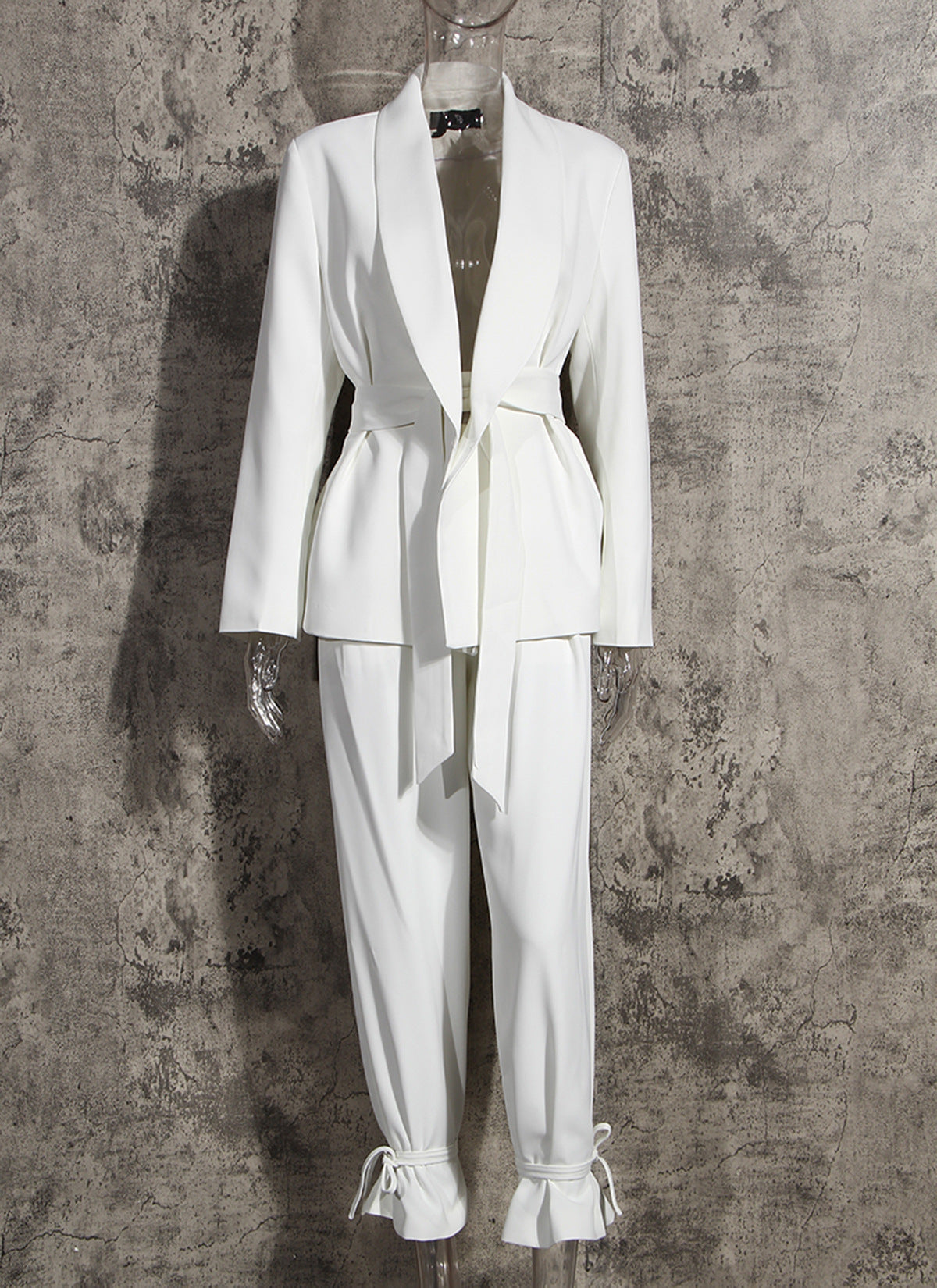 White Suit Set Women Elegant Spring New Fashion Design Wide Leg