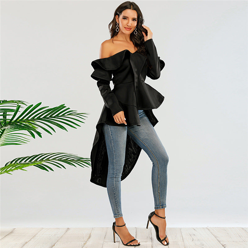 Fashionable Sexy Irregular Dovetail Top off-Shoulder Shirt off-Shoulde – Global Fashions GC Fashionable Sexy Irregular Dovetail Top off-Shoulder Shirt off-Shoulde – Global Fashions GC
