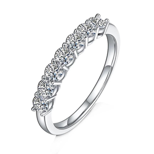 0.7Ct VVS1 Half Eternity Band Moissanite Diamond Wedding Ring