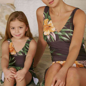 Marina West Swim Full Size Clear Waters Swim Dress in Aloha Brown