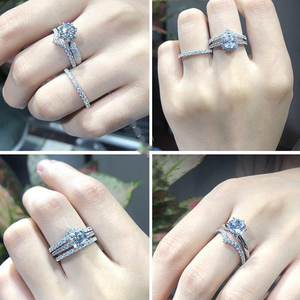 925 Sterling Silver Jewelry Wedding Moissanite Band Ring