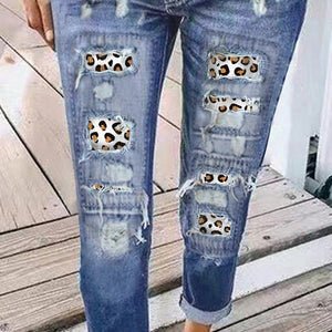 Print Ripped Jeans