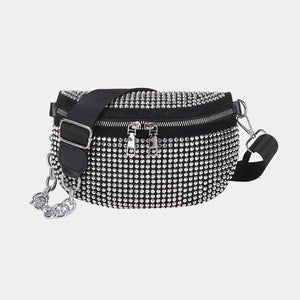 Rhinestone PU Leather Sling Bag